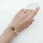 Браслет из мятного жадеита с бусинами